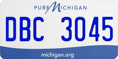 MI license plate DBC3045