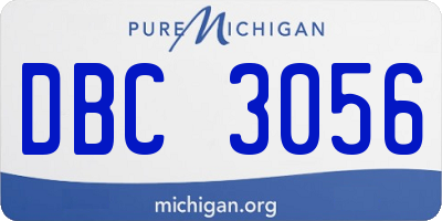 MI license plate DBC3056