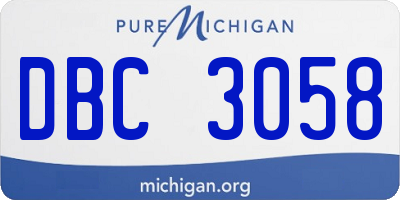 MI license plate DBC3058