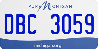 MI license plate DBC3059