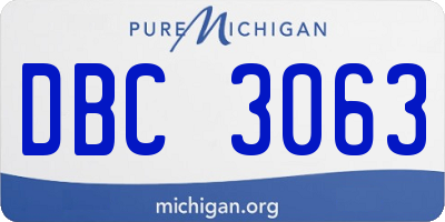 MI license plate DBC3063