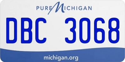 MI license plate DBC3068