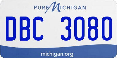 MI license plate DBC3080
