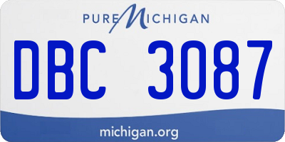 MI license plate DBC3087