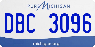 MI license plate DBC3096