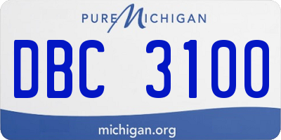 MI license plate DBC3100
