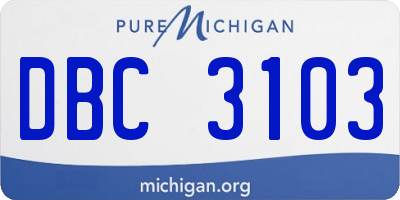 MI license plate DBC3103