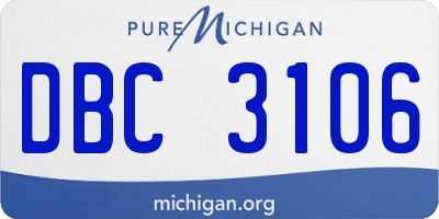MI license plate DBC3106
