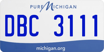 MI license plate DBC3111