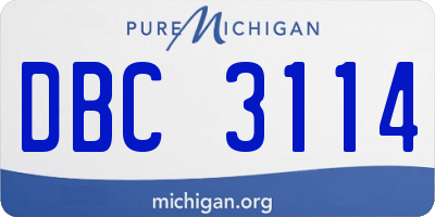 MI license plate DBC3114