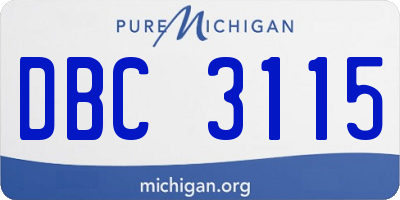 MI license plate DBC3115