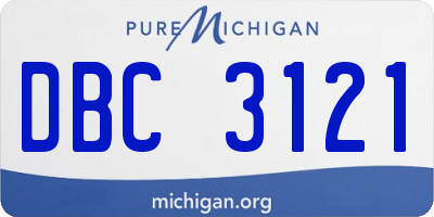 MI license plate DBC3121