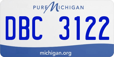 MI license plate DBC3122
