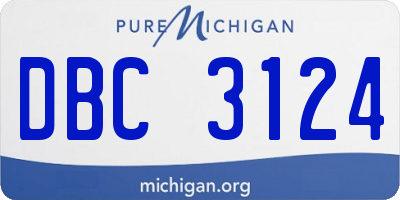 MI license plate DBC3124