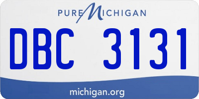 MI license plate DBC3131