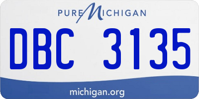 MI license plate DBC3135