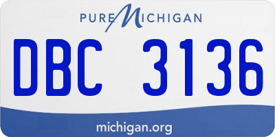 MI license plate DBC3136