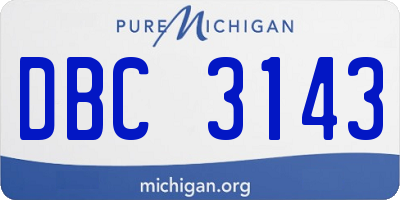 MI license plate DBC3143