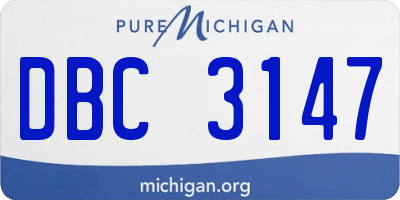 MI license plate DBC3147