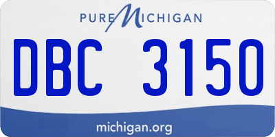MI license plate DBC3150