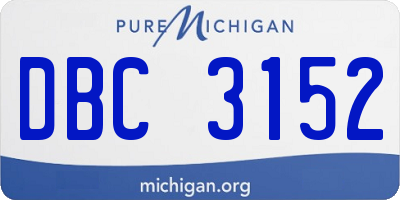 MI license plate DBC3152
