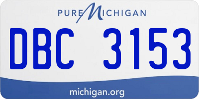 MI license plate DBC3153