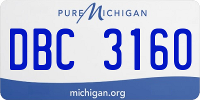 MI license plate DBC3160