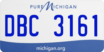 MI license plate DBC3161
