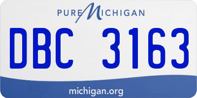 MI license plate DBC3163