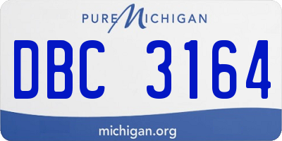 MI license plate DBC3164
