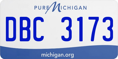 MI license plate DBC3173