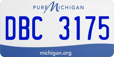 MI license plate DBC3175