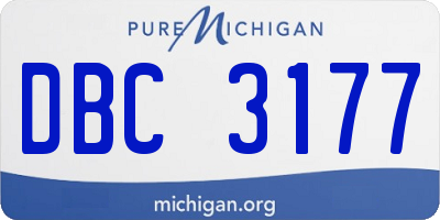 MI license plate DBC3177