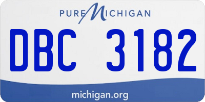MI license plate DBC3182