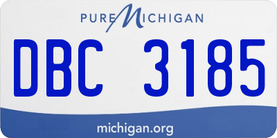 MI license plate DBC3185