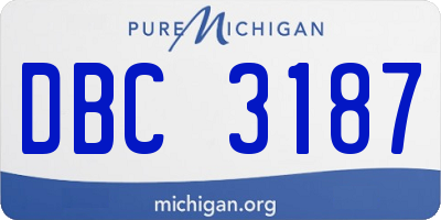 MI license plate DBC3187