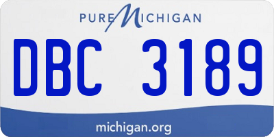 MI license plate DBC3189