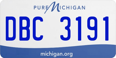 MI license plate DBC3191