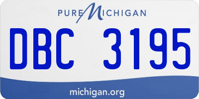 MI license plate DBC3195