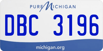 MI license plate DBC3196
