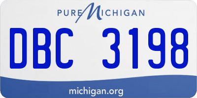 MI license plate DBC3198