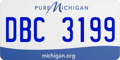 MI license plate DBC3199