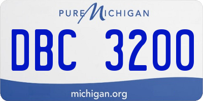 MI license plate DBC3200
