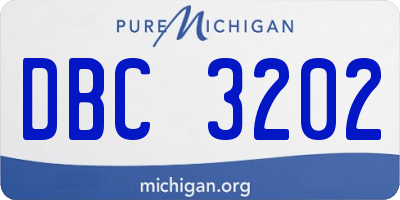 MI license plate DBC3202