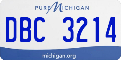 MI license plate DBC3214