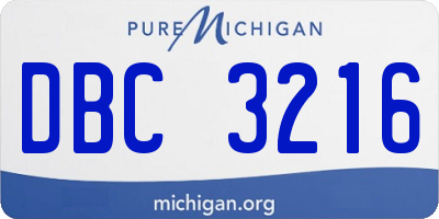MI license plate DBC3216