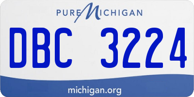 MI license plate DBC3224