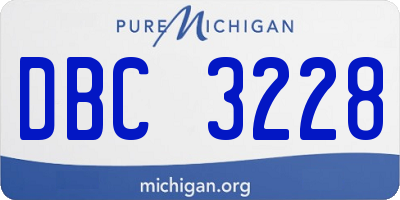 MI license plate DBC3228