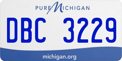 MI license plate DBC3229