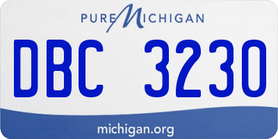 MI license plate DBC3230